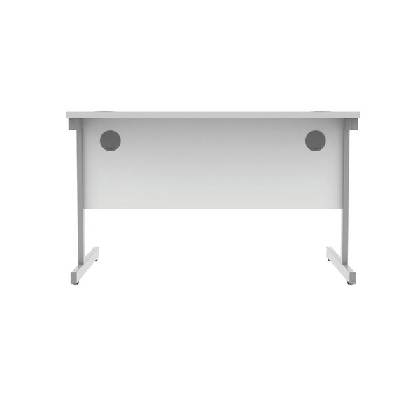 Polaris Rectangular Single Upright Cantilever Desk 1200x800x730mm Arctic White/White KF821870