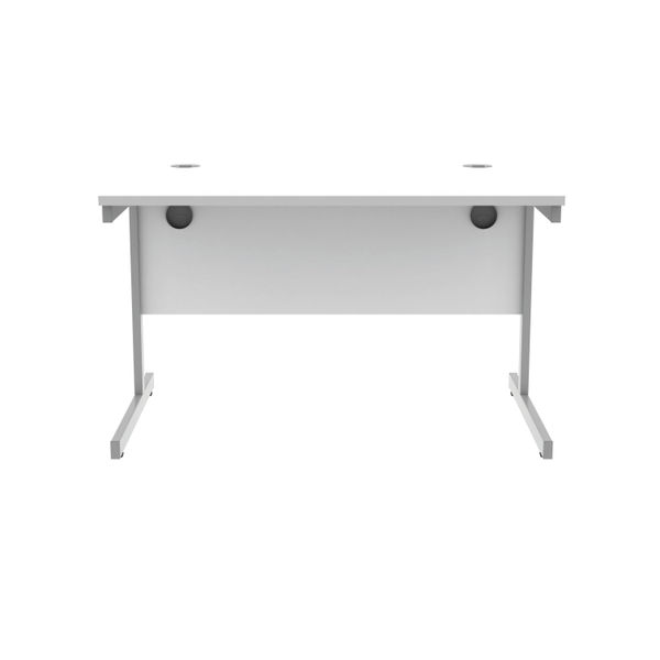 Polaris Rectangular Single Upright Cantilever Desk 1200x800x730mm Arctic White/White KF821870
