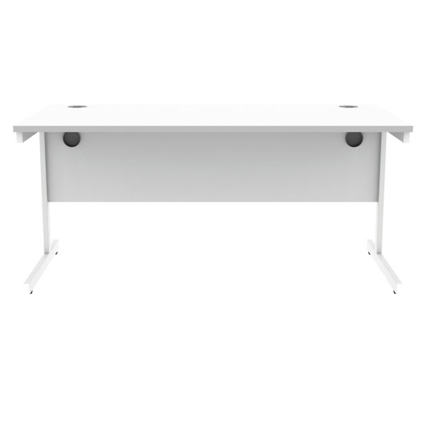 Polaris Rectangular Single Upright Cantilever Desk 1600x800x730mm Arctic White/White KF821890