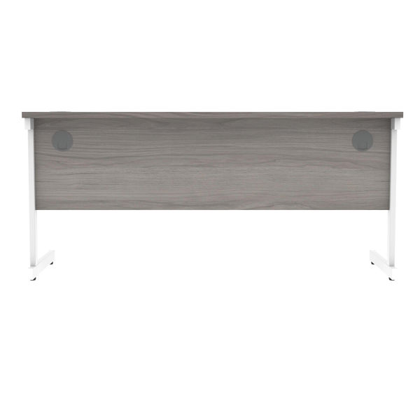 Polaris Rectangular Single Upright Cantilever Desk 1600x600x730mm Alaskan Grey Oak/White KF821980
