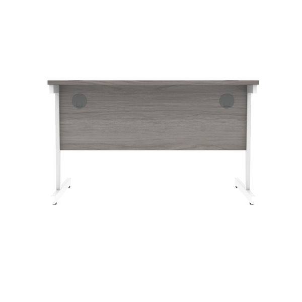 Polaris Rectangular Single Upright Cantilever Desk 1200x800x730mm Alaskan Grey Oak/White KF821990