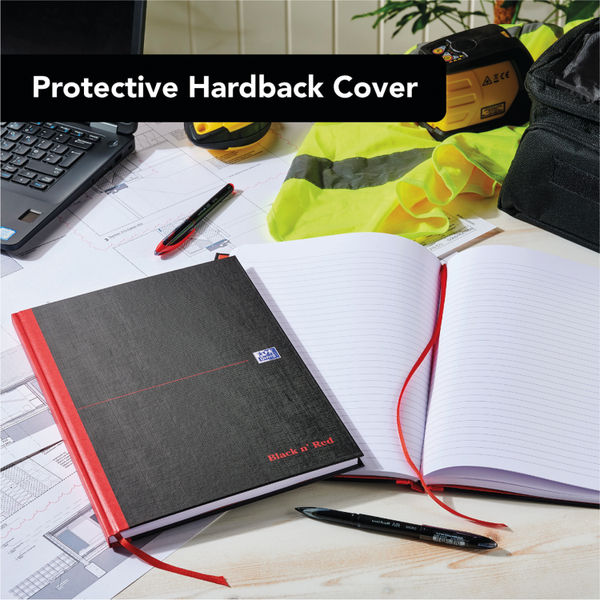 Black n' Red Casebound Ruled Hardback Notebook A4 (Pack of 5) 100080446