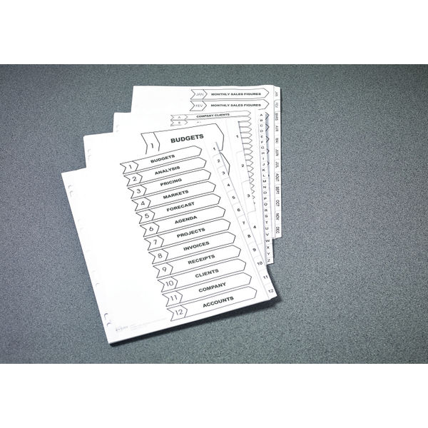 Avery Bright White Mylar Printable Toc Index A-Z FSC 5231061