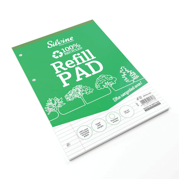 Silvine Everyday Recycled Ruled Refill Pad A4 (6 Pack) RE4FM-T