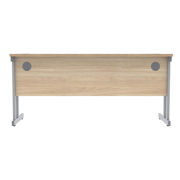 Polaris Rectangular Double Upright Cantilever Desk 1600x600x730mm Canadian Oak/Silver KF822200