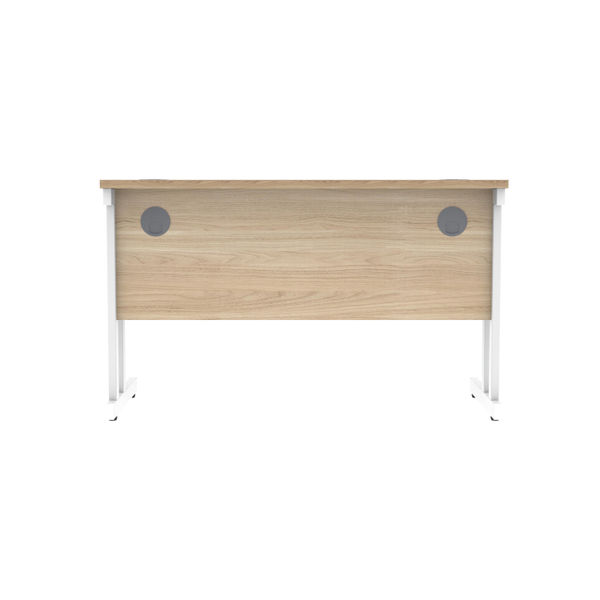 Polaris Rectangular Double Upright Cantilever Desk 1200x600x730mm Canadian Oak/White KF822260