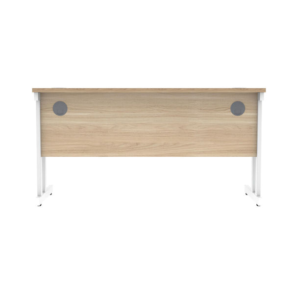Polaris Rectangular Double Upright Cantilever Desk 1400x600x730mm Canadian Oak/White KF822270