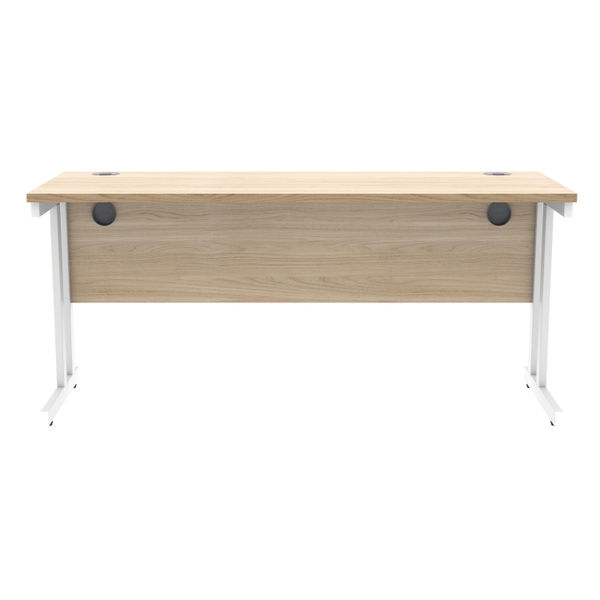 Polaris Rectangular Double Upright Cantilever Desk 1600x600x730mm Canadian Oak/White KF822280