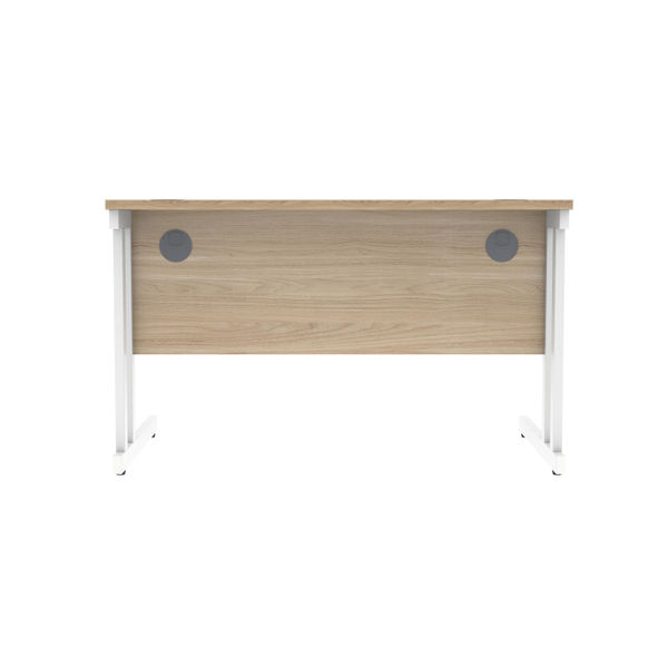 Polaris Rectangular Double Upright Cantilever Desk 1200x800x730mm Canadian Oak/White KF822290