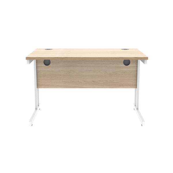 Polaris Rectangular Double Upright Cantilever Desk 1200x800x730mm Canadian Oak/White KF822290