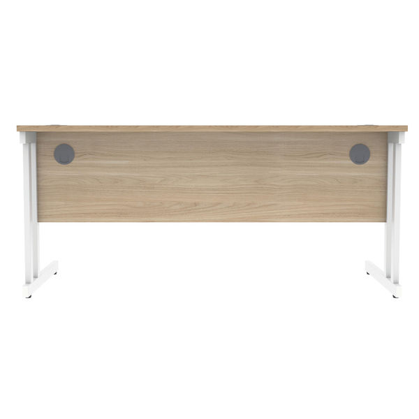 Polaris Rectangular Double Upright Cantilever Desk 1600x800x730mm Canadian Oak/White KF822310