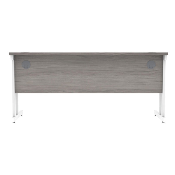Polaris Rectangular Double Upright Cantilever Desk 1600x600x730mm Alaskan Grey Oak/White KF822600