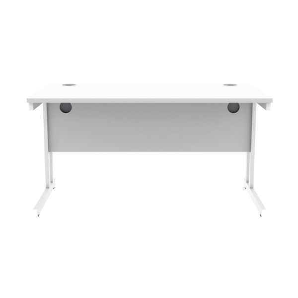 Polaris Rectangular Double Upright Cantilever Desk 1400x800x730mm Arctic White/White KF882356