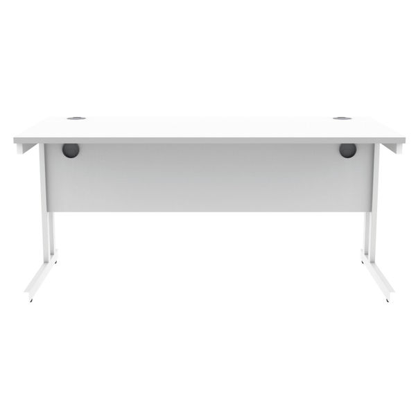Polaris Rectangular Double Upright Cantilever Desk 1600x800x730mm Arctic White/White KF882357