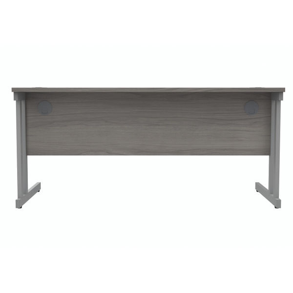 Polaris Rectangular Double Upright Cantilever Desk 1600x800x730mm Alaskan Grey Oak/Silver KF882365