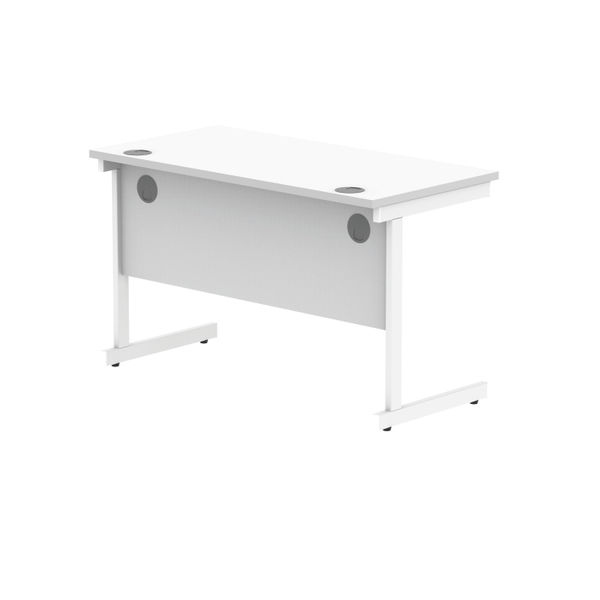Polaris Rectangular Single Upright Cantilever Desk 1200x600x730mm Arctic White/Arctic White KF882339