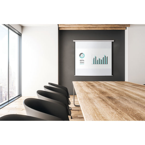 Bi-Office Wall Projection Screen Manual Retraction 244x244cm 9D006011