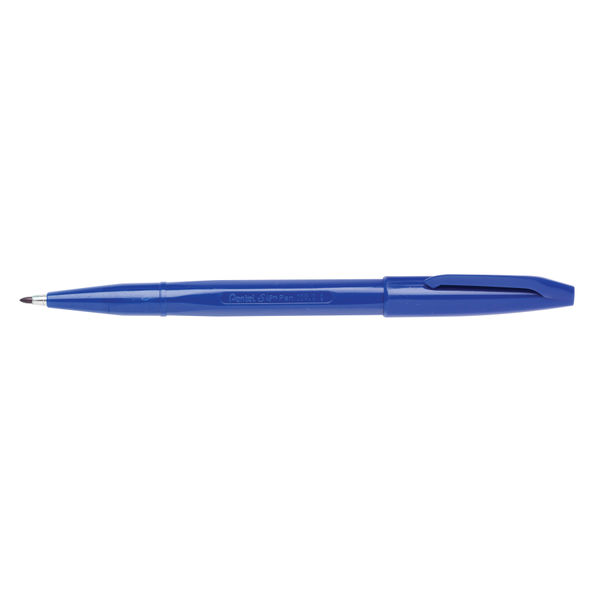 Pentel Sign Pen Fiber-Tipped Pen Blue Ink Box of 12 (S520-C)