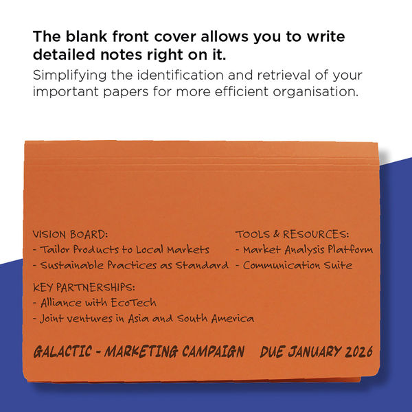 Exacompta Guildhall Full Flap Pocket Wallet Foolscap Orange (Pack of 50) PW2-ORG