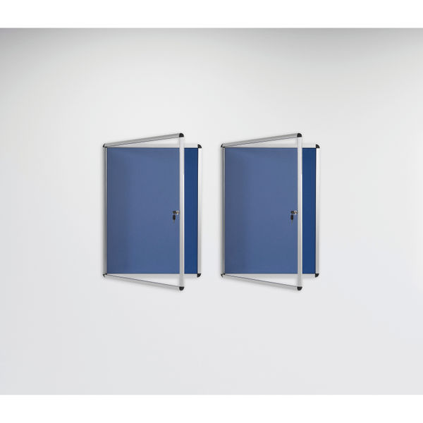 Bi-Office Enclore Felt Indoor Lockable Glazed Case 1160x981x35mm Blue VT640107150