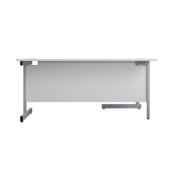 First Radial Left Hand Desk 1800x1200x730mm White/Silver KF803157