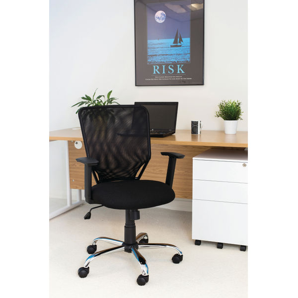 First High Back Task Chair 600x600x940-1030mm Mesh Back Black KF74832