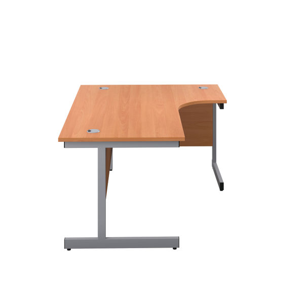 First Radial Right Hand Desk 1600x1200x730mm Beech/Silver KF803041