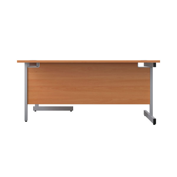 First Radial Right Hand Desk 1600x1200x730mm Beech/Silver KF803041