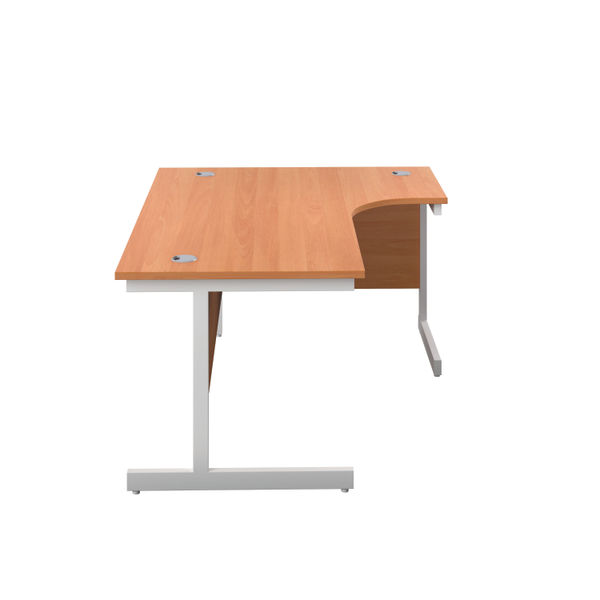 First Radial Right Hand Desk 1600x1200x730mm Beech/White KF803102