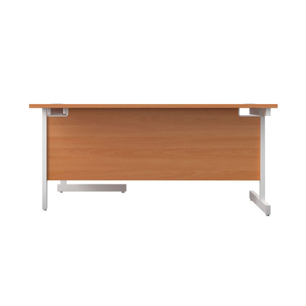 First Radial Right Hand Desk 1600x1200x730mm Beech/White KF803102