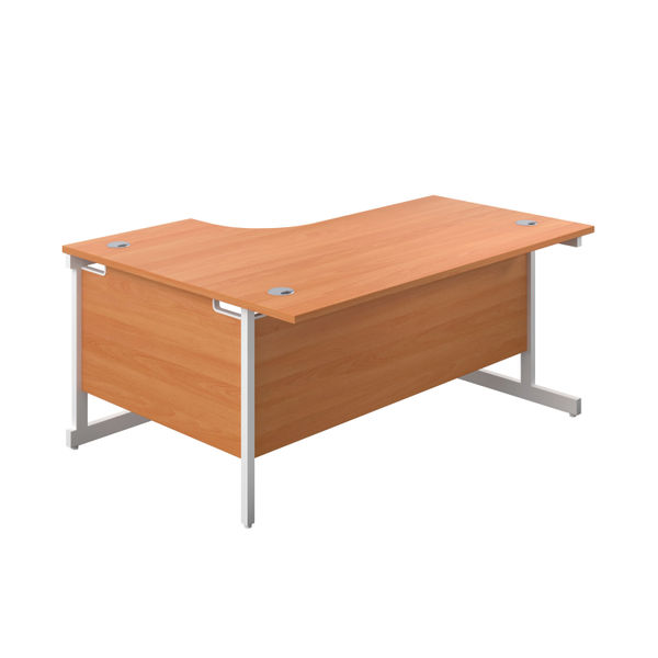 First Radial Right Hand Desk 1600x1200x730mm Beech/White KF803102