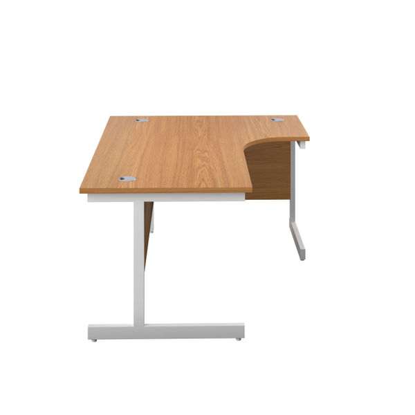 First Radial Right Hand Desk 1600x1200x730mm Nova Oak/White KF803119