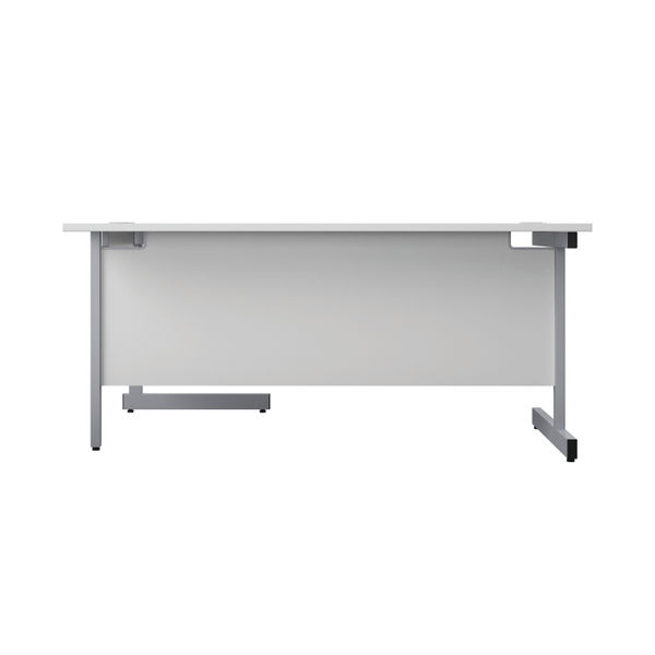 First Radial Right Hand Desk 1600x1200x730mm White/Silver KF803065