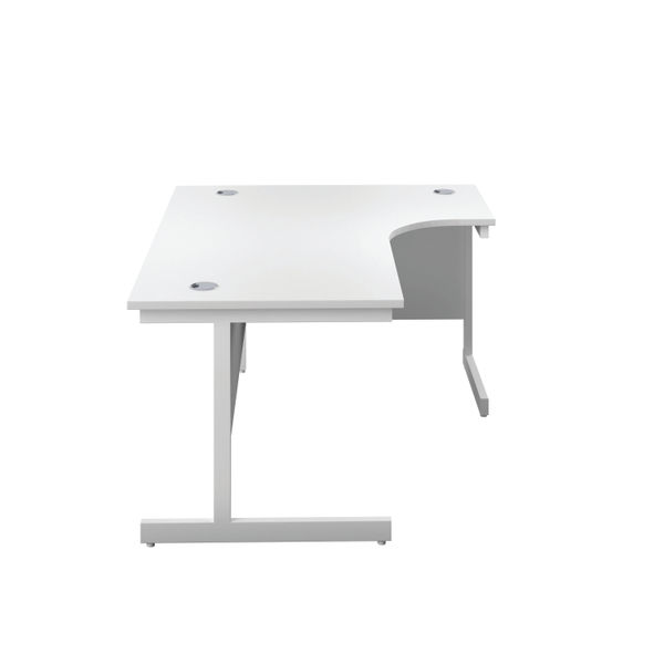 First Radial Right Hand Desk 1600x1200x730mm White/White KF803126