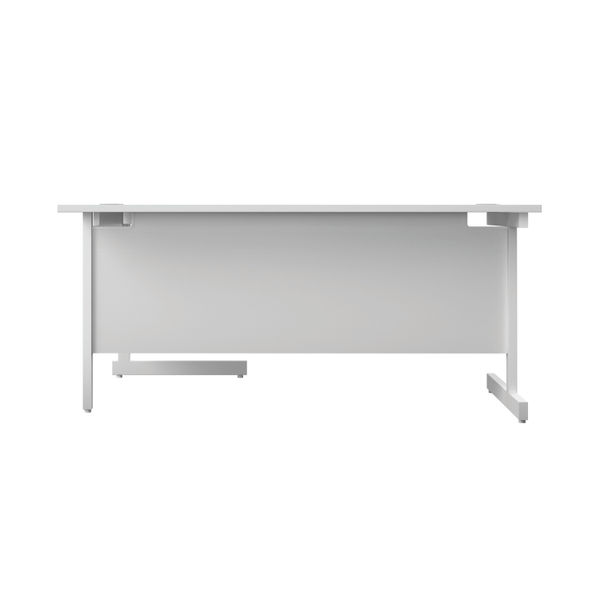 First Radial Right Hand Desk 1600x1200x730mm White/White KF803126