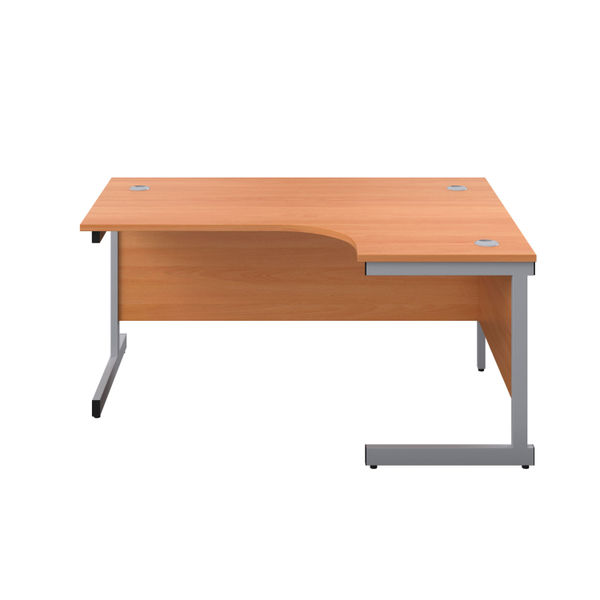 First Radial Right Hand Desk 1800x1200x730mm Beech/Silver KF803164