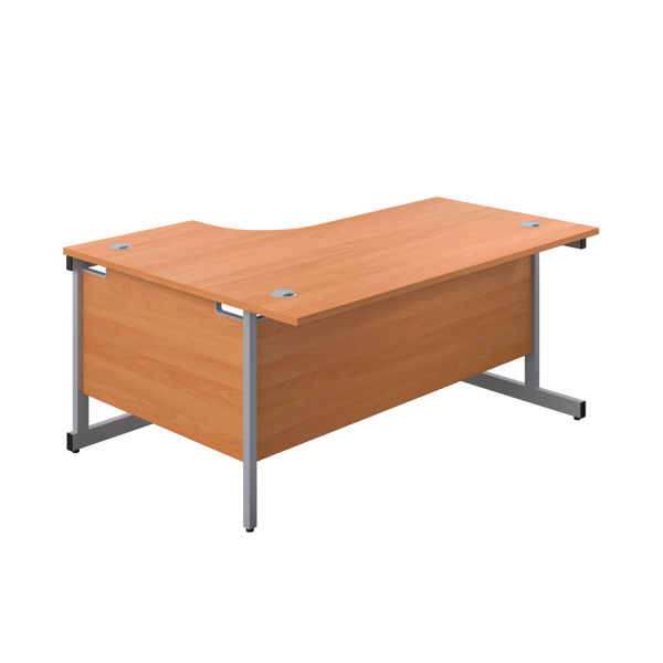 First Radial Right Hand Desk 1800x1200x730mm Beech/Silver KF803164