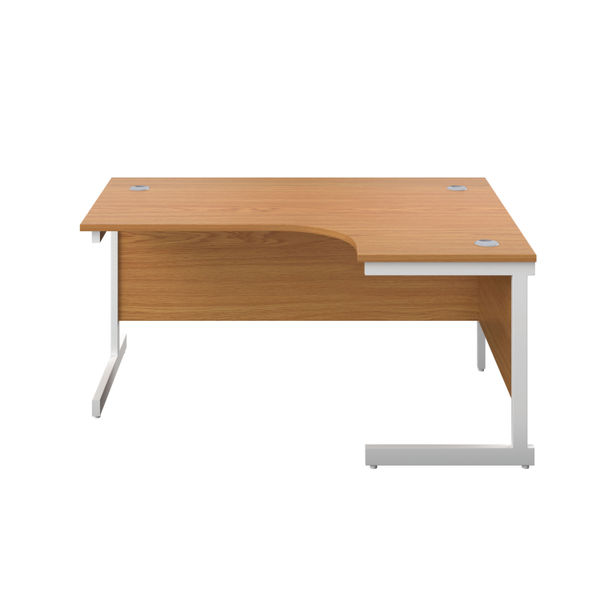 First Radial Right Hand Desk 1800x1200x730mm Nova Oak/White KF803232