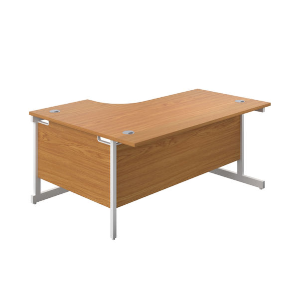 First Radial Right Hand Desk 1800x1200x730mm Nova Oak/White KF803232