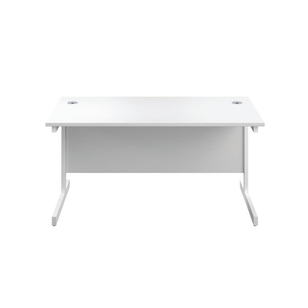First 1200x800mm White/White Single Rectangular Desk