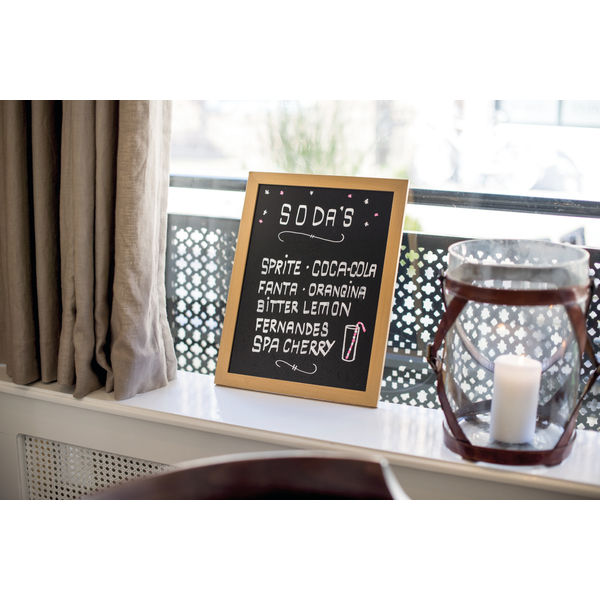 Securit Woody Chalkboard with White Chalk Marker and Mounting Kit 300x10x400mm Teak WBW-TE-30-40