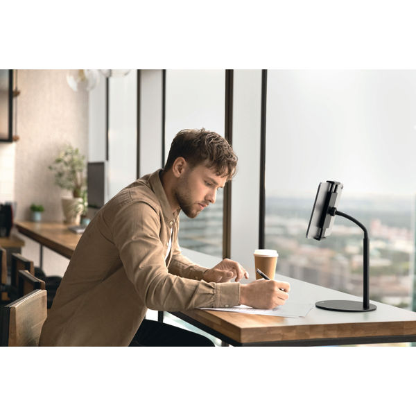 Durable TWIST 360 Gooseneck Tablet and Phone Holder iPad Desk Stand Black 894101
