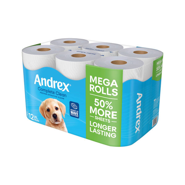 Andrex Complete Clean Mega Toilet Roll 2-Ply 290 Sheets Per Roll (Pack of 12) 4982014