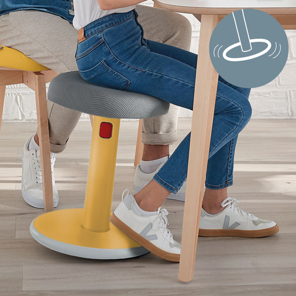 Leitz Ergo Cosy Active Sit/Stand Stool 370x370x690mm Warm Yellow 65180019