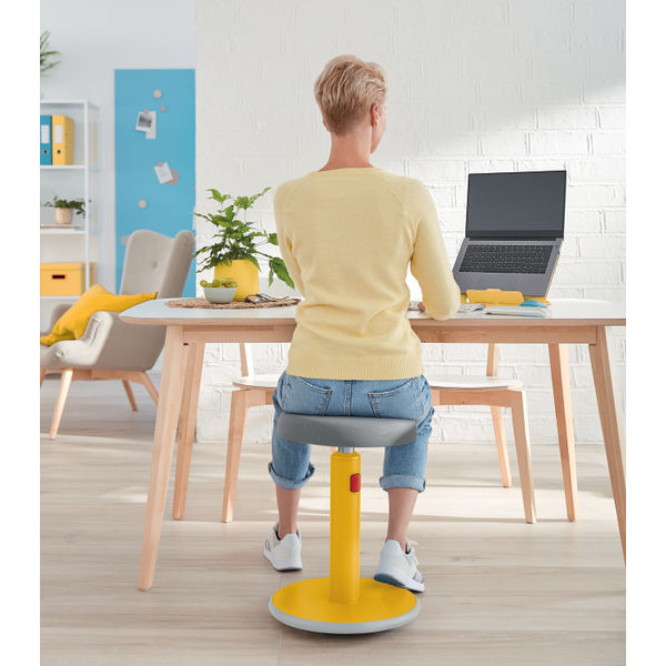 Leitz Ergo Cosy Active Sit/Stand Stool 370x370x690mm Warm Yellow 65180019