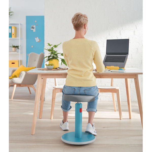 Leitz Ergo Cosy Active Sit/Stand Stool 370x370x690mm Calm Blue 65180061