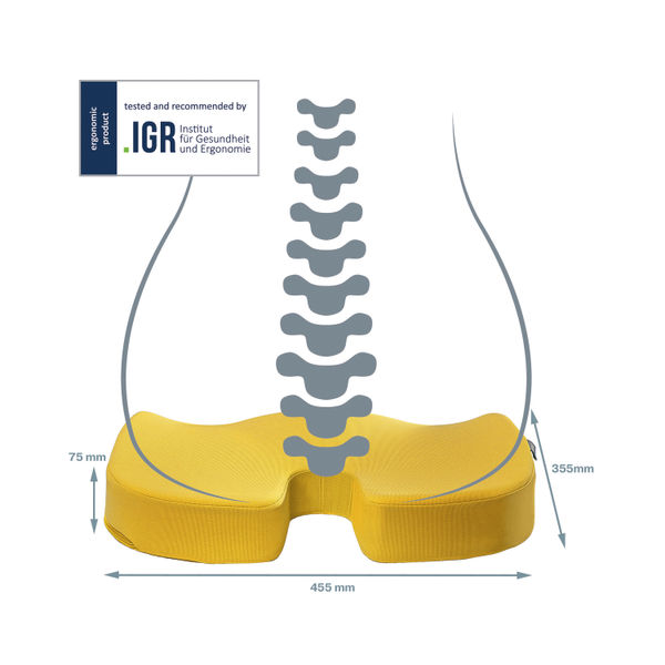 Leitz Ergo Cosy Seat Cushion 355x455x75mm Warm Yellow 52840019