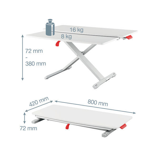 Leitz Ergo Cosy Standing Desk Converter with Sliding Tray 65320085