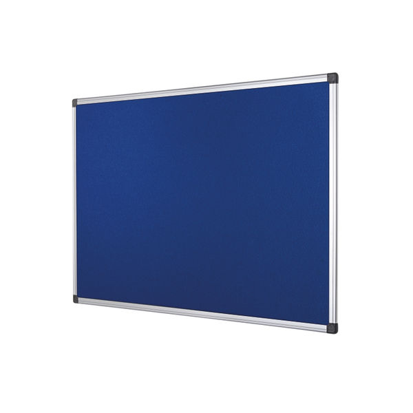 Bi-Office Aluminium Trim Felt Notice Board 900x600mm Blue FA0343170