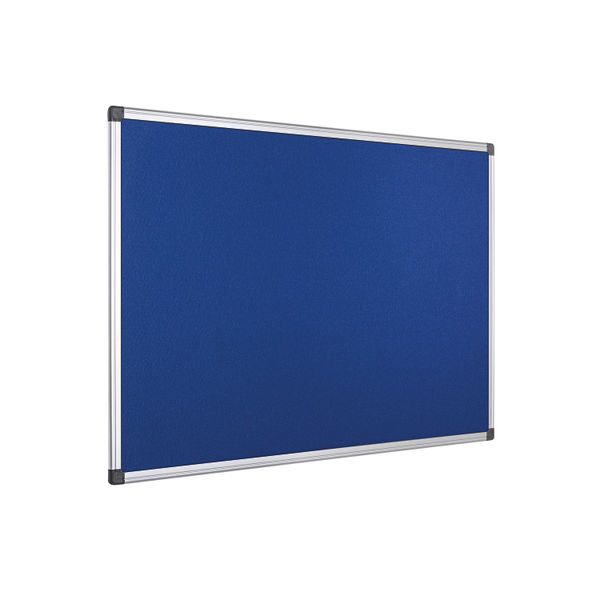 Bi-Office Aluminium Trim Felt Notice Board 1200x900mm Blue FA0543170-999